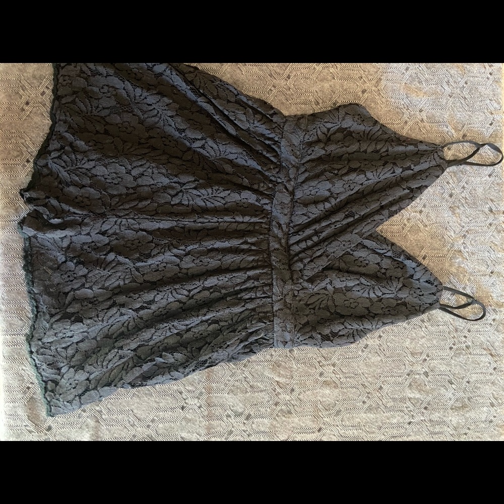 Black lacy romper.